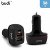Budi Speed Charge Max – 3-Port 38W Zinc Alloy Car Charger- Model (CC626TB)