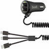 Budi Power Link – 17W Dual-Port Car Charger with 3-in-1 Cable- Model (CC068T3B)